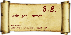 Brájer Eszter névjegykártya